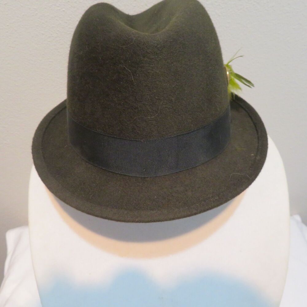Men's Vintage 100% Wool Sieg-Felt Short Brim Green Hat